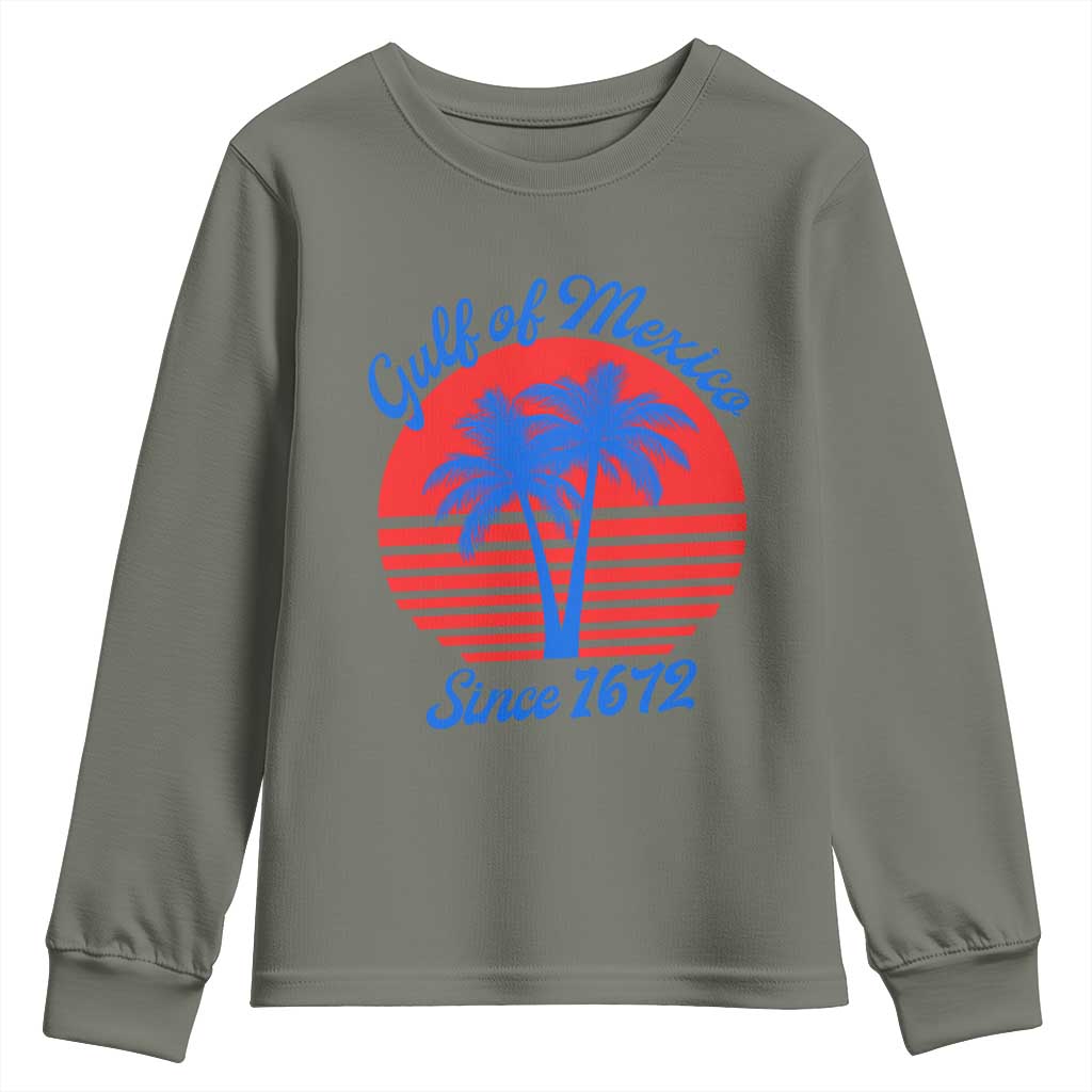 Gulf of Mexico Youth Sweatshirt Since 1672 Retro Vintage 70s TS10 Military Green Print Your Wear