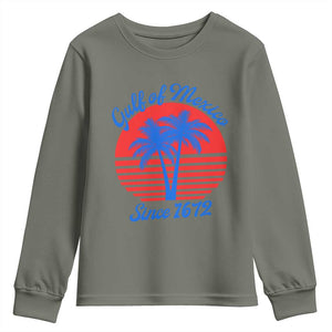 Gulf of Mexico Youth Sweatshirt Since 1672 Retro Vintage 70s TS10 Military Green Print Your Wear