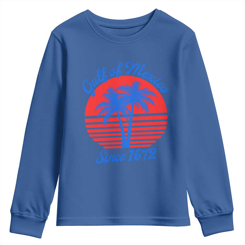 Gulf of Mexico Youth Sweatshirt Since 1672 Retro Vintage 70s TS10 Royal Blue Print Your Wear