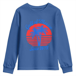 Gulf of Mexico Youth Sweatshirt Since 1672 Retro Vintage 70s TS10 Royal Blue Print Your Wear