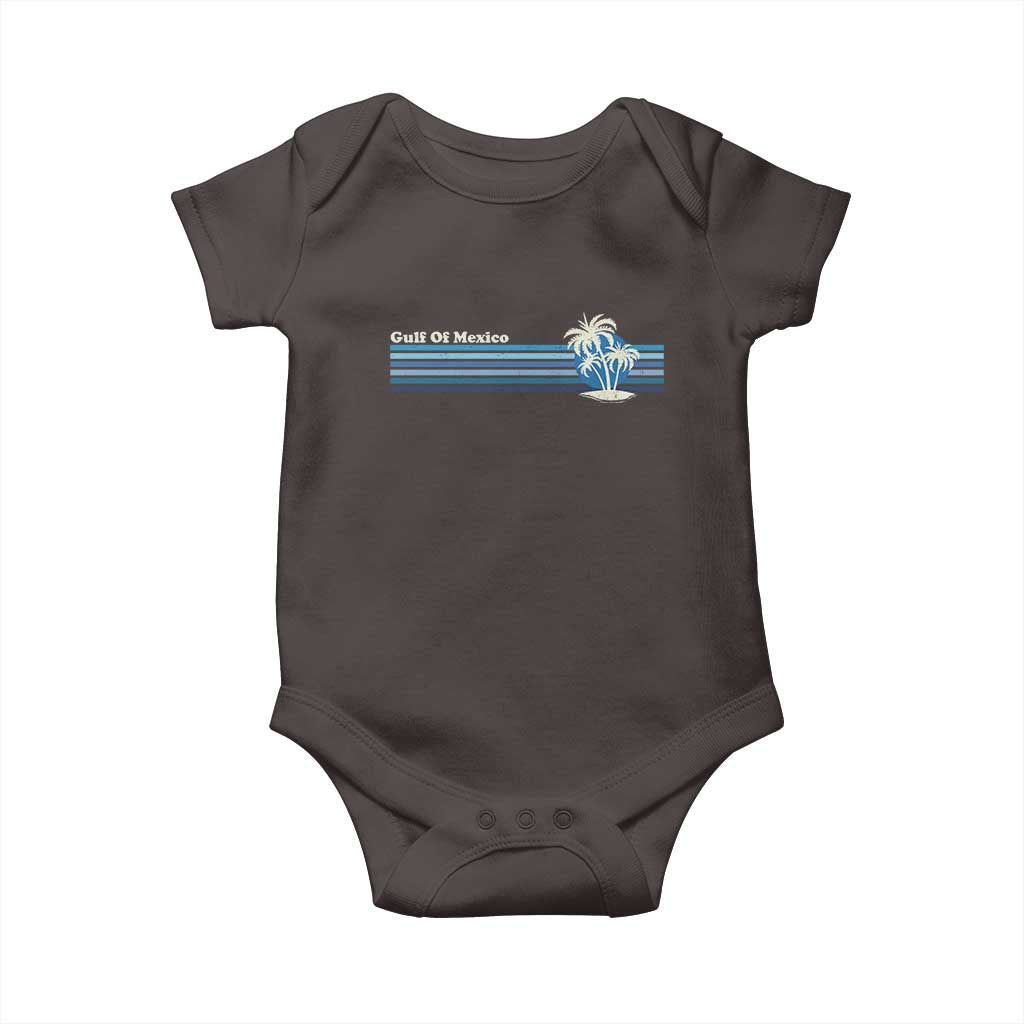 Gulf of Mexico Baby Onesie Vintage 80s Palm Trees Sunset TS10 Dark Chocolate Print Your Wear