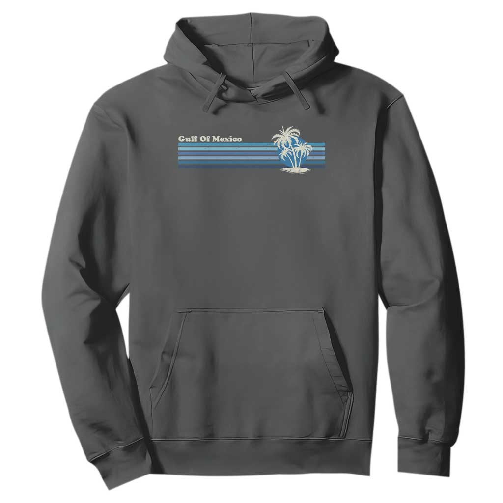 Gulf of Mexico Hoodie Vintage 80s Palm Trees Sunset TS10 Dark Heather Print Your Wear