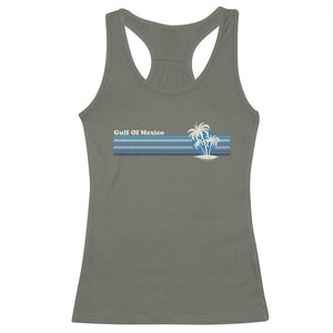 Gulf of Mexico Racerback Tank Top Vintage 80s Palm Trees Sunset TS10 Military Green Print Your Wear