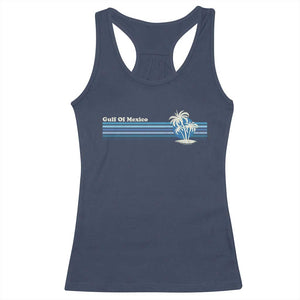 Gulf of Mexico Racerback Tank Top Vintage 80s Palm Trees Sunset TS10 Navy Print Your Wear