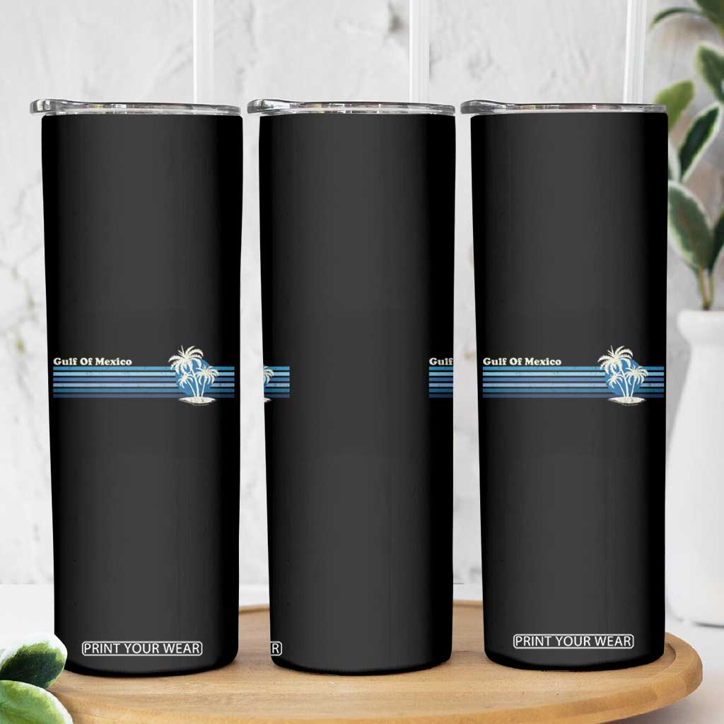 Gulf of Mexico Skinny Tumbler Vintage 80s Palm Trees Sunset TS10 Print Your Wear