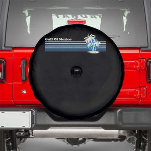 Gulf of Mexico Spare Tire Cover Vintage 80s Palm Trees Sunset TS10 Black Print Your Wear