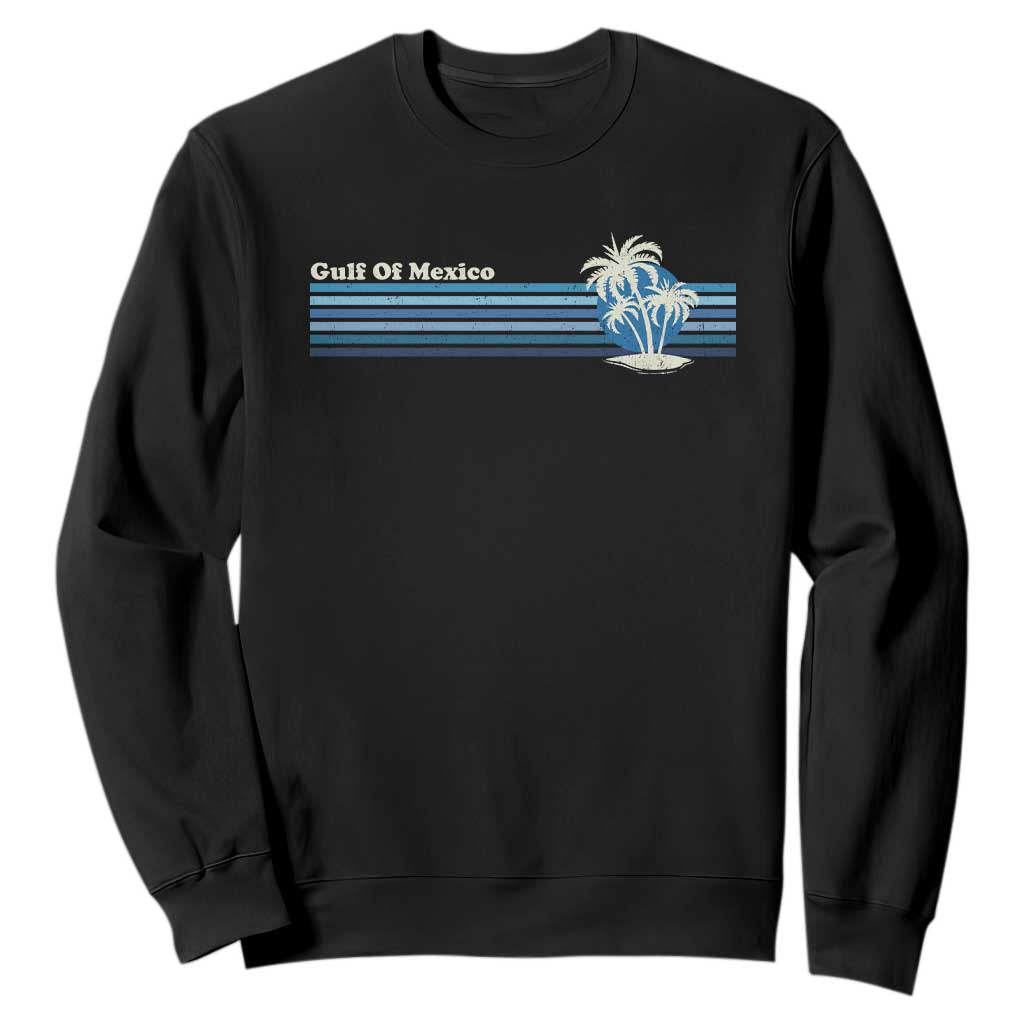 Gulf of Mexico Sweatshirt Vintage 80s Palm Trees Sunset TS10 Black Print Your Wear