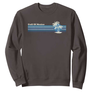 Gulf of Mexico Sweatshirt Vintage 80s Palm Trees Sunset TS10 Dark Chocolate Print Your Wear