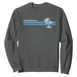 Gulf of Mexico Sweatshirt Vintage 80s Palm Trees Sunset TS10 Dark Heather Print Your Wear