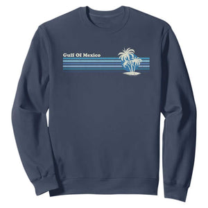 Gulf of Mexico Sweatshirt Vintage 80s Palm Trees Sunset TS10 Navy Print Your Wear