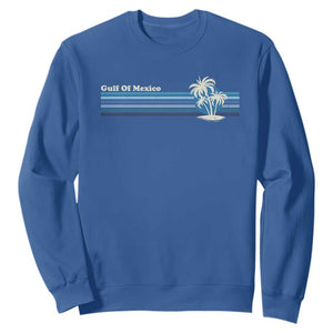 Gulf of Mexico Sweatshirt Vintage 80s Palm Trees Sunset TS10 Royal Blue Print Your Wear