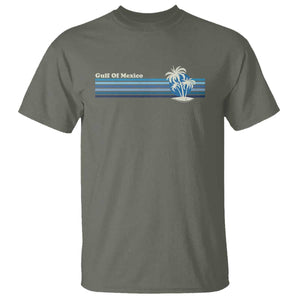 Vintage Gulf of Mexico T Shirt Retro 80s Palm Trees Sunset TS10 Military Green Print Your Wear