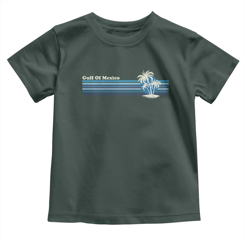 Gulf of Mexico Toddler T Shirt Vintage 80s Palm Trees Sunset TS10 Dark Forest Green Print Your Wear