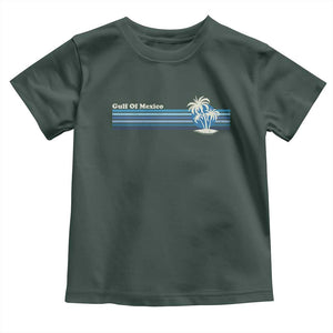 Gulf of Mexico Toddler T Shirt Vintage 80s Palm Trees Sunset TS10 Dark Forest Green Print Your Wear