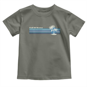 Gulf of Mexico Toddler T Shirt Vintage 80s Palm Trees Sunset TS10 Military Green Print Your Wear