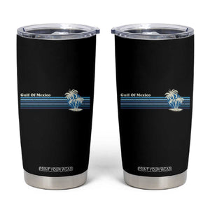 Gulf of Mexico Tumbler Cup Vintage 80s Palm Trees Sunset TS10 Black Print Your Wear