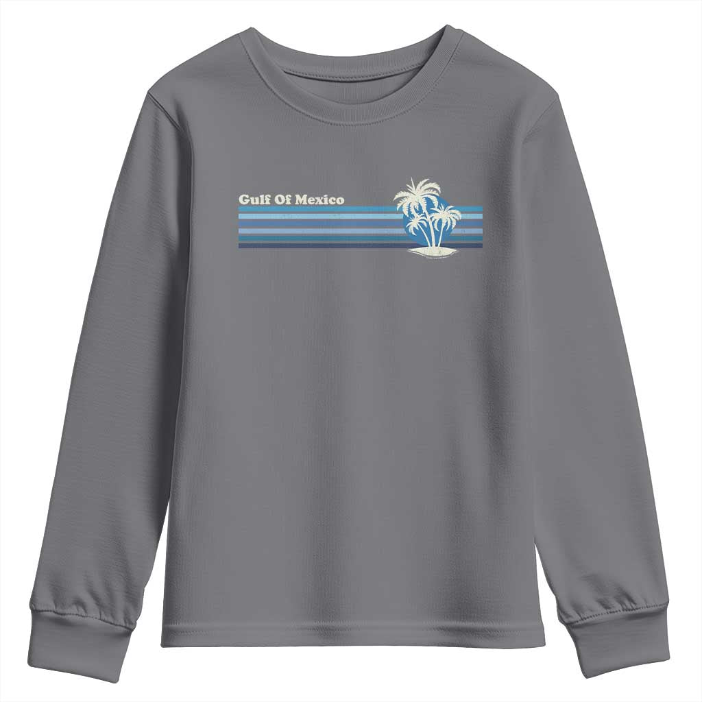 Gulf of Mexico Youth Sweatshirt Vintage 80s Palm Trees Sunset TS10 Charcoal Print Your Wear