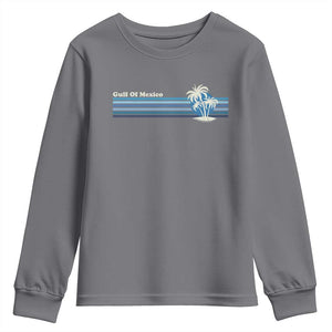 Gulf of Mexico Youth Sweatshirt Vintage 80s Palm Trees Sunset TS10 Charcoal Print Your Wear