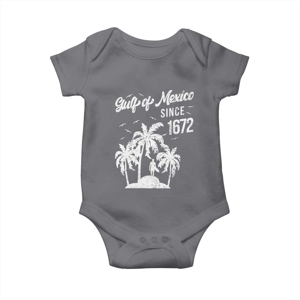 Gulf of Mexico Baby Onesie Since 1672 Palm Trees Beach TS10 Charcoal Print Your Wear
