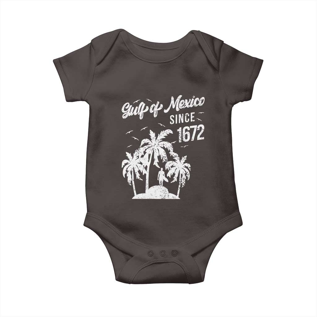 Gulf of Mexico Baby Onesie Since 1672 Palm Trees Beach TS10 Dark Chocolate Print Your Wear