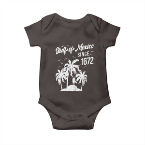 Gulf of Mexico Baby Onesie Since 1672 Palm Trees Beach TS10 Dark Chocolate Print Your Wear