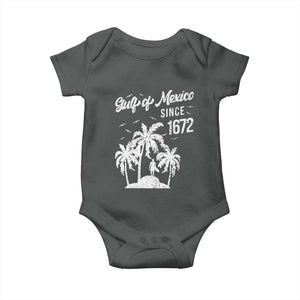 Gulf of Mexico Baby Onesie Since 1672 Palm Trees Beach TS10 Dark Heather Print Your Wear
