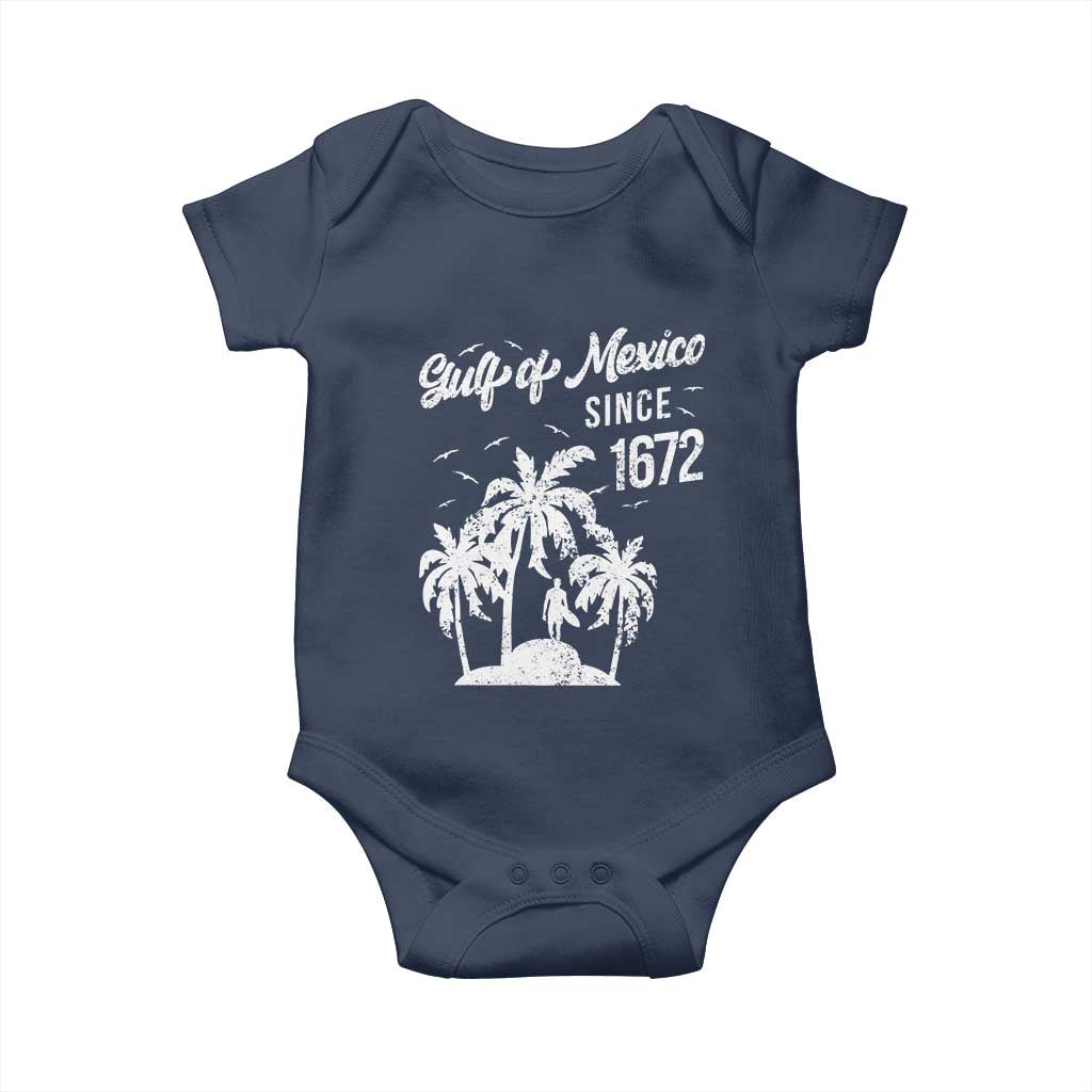 Gulf of Mexico Baby Onesie Since 1672 Palm Trees Beach TS10 Navy Print Your Wear