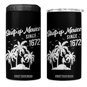 Gulf of Mexico 4 in 1 Can Cooler Tumbler Since 1672 Palm Trees Beach TS10 One Size: 16 oz Black Print Your Wear