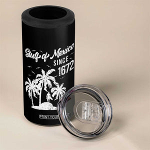 Gulf of Mexico 4 in 1 Can Cooler Tumbler Since 1672 Palm Trees Beach TS10 Print Your Wear