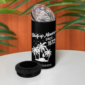 Gulf of Mexico 4 in 1 Can Cooler Tumbler Since 1672 Palm Trees Beach TS10 Print Your Wear