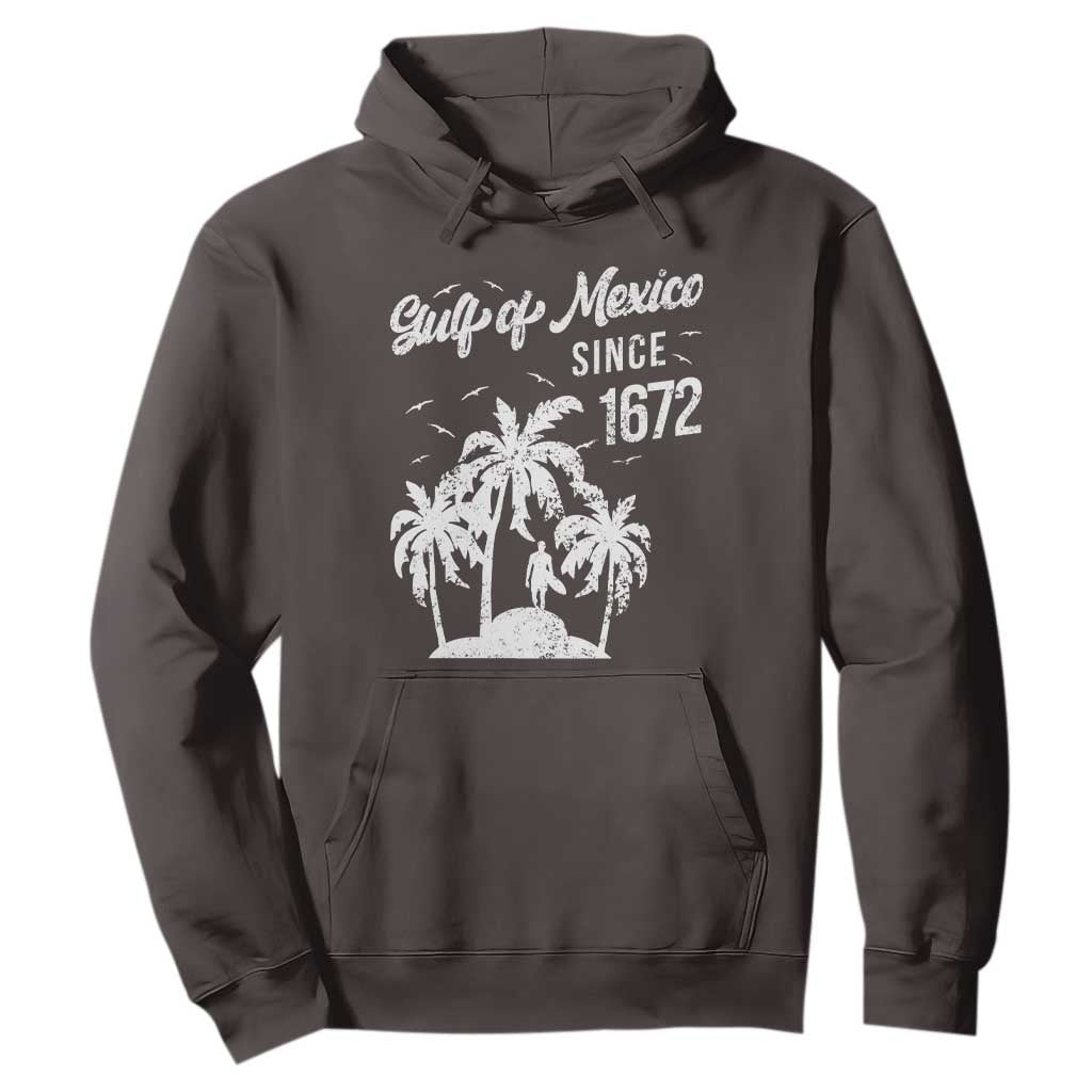 Gulf of Mexico Hoodie Since 1672 Palm Trees Beach TS10 Dark Chocolate Print Your Wear