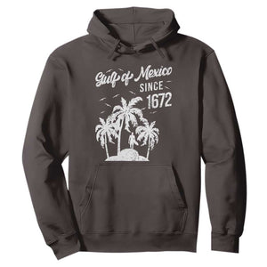 Gulf of Mexico Hoodie Since 1672 Palm Trees Beach TS10 Dark Chocolate Print Your Wear