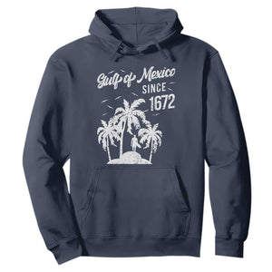 Gulf of Mexico Hoodie Since 1672 Palm Trees Beach TS10 Navy Print Your Wear