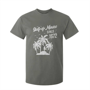 Gulf of Mexico T Shirt For Kid Since 1672 Palm Trees Beach TS10 Military Green Print Your Wear