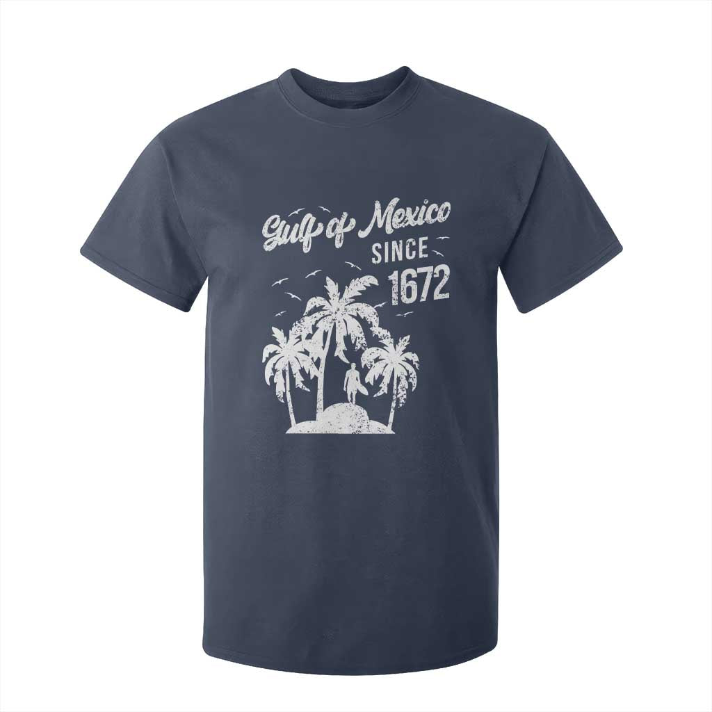 Gulf of Mexico T Shirt For Kid Since 1672 Palm Trees Beach TS10 Navy Print Your Wear