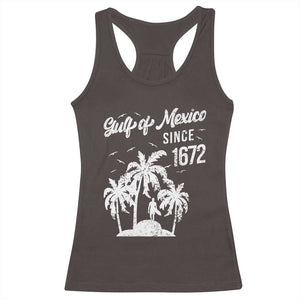 Gulf of Mexico Racerback Tank Top Since 1672 Palm Trees Beach TS10 Dark Chocolate Print Your Wear