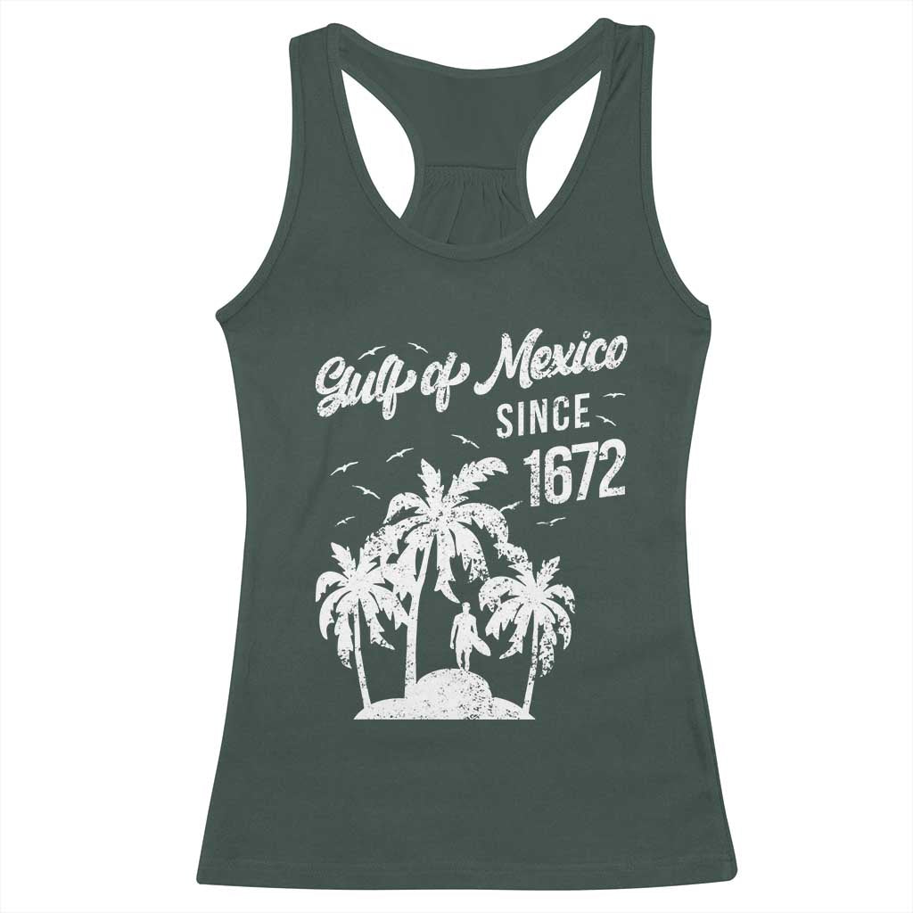 Gulf of Mexico Racerback Tank Top Since 1672 Palm Trees Beach TS10 Dark Forest Green Print Your Wear