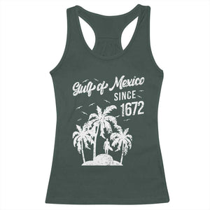 Gulf of Mexico Racerback Tank Top Since 1672 Palm Trees Beach TS10 Dark Forest Green Print Your Wear