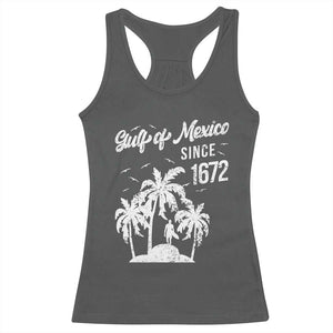 Gulf of Mexico Racerback Tank Top Since 1672 Palm Trees Beach TS10 Dark Heather Print Your Wear