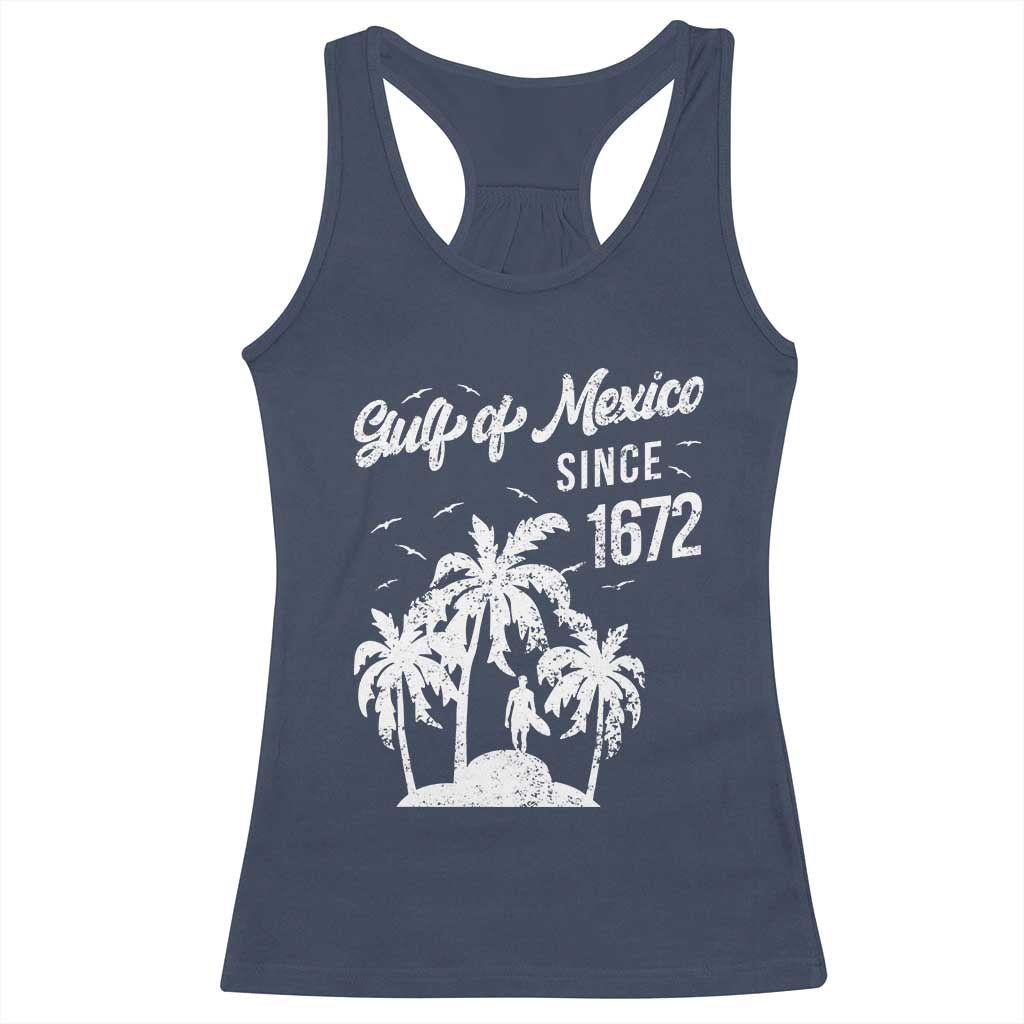 Gulf of Mexico Racerback Tank Top Since 1672 Palm Trees Beach TS10 Navy Print Your Wear