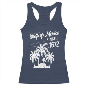 Gulf of Mexico Racerback Tank Top Since 1672 Palm Trees Beach TS10 Navy Print Your Wear