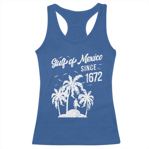 Gulf of Mexico Racerback Tank Top Since 1672 Palm Trees Beach TS10 Royal Blue Print Your Wear