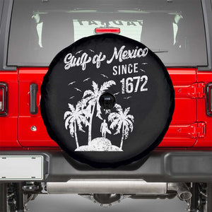 Gulf of Mexico Spare Tire Cover Since 1672 Palm Trees Beach TS10 Black Print Your Wear