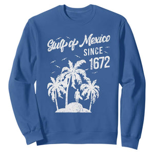 Gulf of Mexico Sweatshirt Since 1672 Palm Trees Beach TS10 Royal Blue Print Your Wear