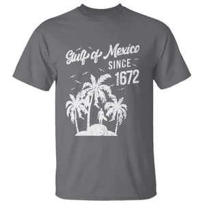 Gulf of Mexico T Shirt Since 1672 Palm Trees Beach TS10 Charcoal Print Your Wear