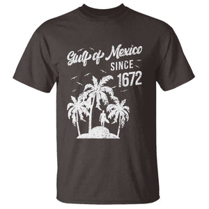 Gulf of Mexico T Shirt Since 1672 Palm Trees Beach TS10 Dark Chocolate Print Your Wear
