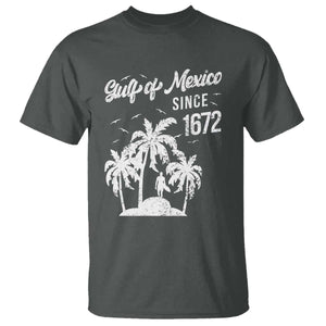 Gulf of Mexico T Shirt Since 1672 Palm Trees Beach TS10 Dark Heather Print Your Wear