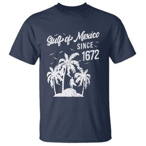 Gulf of Mexico T Shirt Since 1672 Palm Trees Beach TS10 Navy Print Your Wear