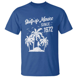 Gulf of Mexico T Shirt Since 1672 Palm Trees Beach TS10 Royal Blue Print Your Wear