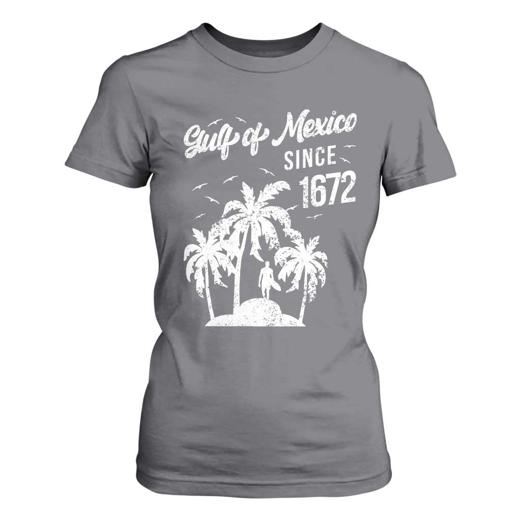 Gulf of Mexico T Shirt For Women Since 1672 Palm Trees Beach TS10 Charcoal Print Your Wear